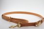 Hundeleine 3 fach verstellbar, 20 mm breit, Farbe cognac, Beschlag Messing